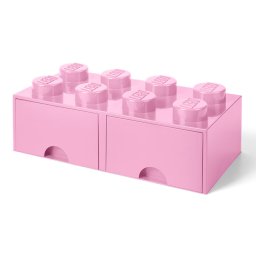 Cutie de depozitare LEGO 2x4 cu sertare, roz, pentru jucarii si accesorii