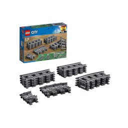 Sine LEGO City 60205 pentru tren, 20 piese flexibile si drepte