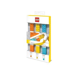 Set 3 markere LEGO colorate, design original cu placi 2x4