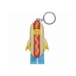 Breloc LEGO cu lanterna LED Baiatul Hot Dog pentru chei, geanta sau rucsac