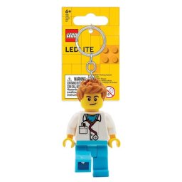 Breloc LEGO Iconic cu LED Doctor, figurina articulata pentru chei si rucsac