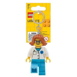 Breloc LEGO Iconic cu LED Femeie Doctor, figurina articulata 7,5 cm