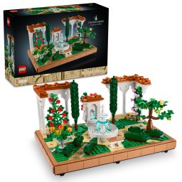 LEGO Icons Gradina cu fantana, set decorativ pentru adulti, 1302 piese