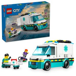 LEGO City Ambulanta de urgente pentru copii 5+ ani, 184 piese
