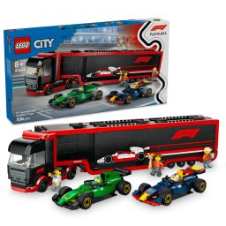 LEGO City Camion F1 cu masinile RB20 si AMR24, 1086 piese