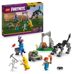 LEGO Fortnite Tabara lui Peely si Sparkplug, set 250 piese, 7+ ani