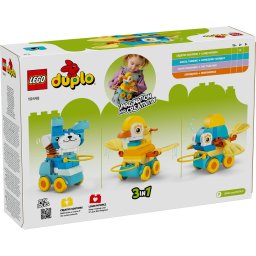 LEGO DUPLO Animale pe roti 3 în 1, set creativ cu 58 piese, 2+ ani