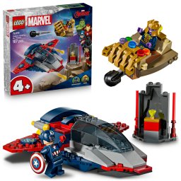 LEGO Marvel Captain America vs Thanos, set de constructie 107 piese
