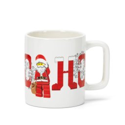 Cana ceramica de Craciun Santa, alba, 300 ml, model festiv