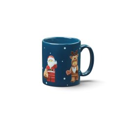 Cana ceramica LEGO de Craciun cu minifigurine festive, 300 ml