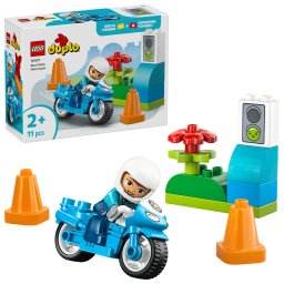 LEGO DUPLO Motocicleta albastra de politie pentru copii 2+ ani, 11 piese