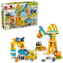 LEGO DUPLO Santier si vehicule de constructii 3 în 1, 84 piese