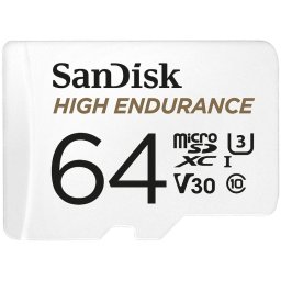 Card de memorie SANDISK micro SD, High Endurance Video, 64 GB, Class 10, V30, White