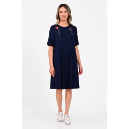 Rochie Dama, Eranthe, A-Line, cu Pictura Realizata Manual V396