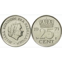 Olanda 1971 - 25 cents, circulata