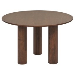 Produs Resigilat Masa de sufragerie rotunda Re-Bloom Orin, MDF/lemn cauciuc, diametru 120 cm, inaltime 76 cm, 4 persoane, 150 kg, maro inchis - Verificat A
