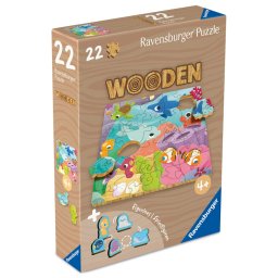 Ravensburger - puzzle din lemn vietati marine 22 piese