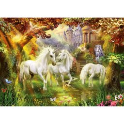 Puzzle unicorni in padure, 1000 piese