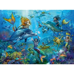 Ravensburger - puzzle sirene si delfini 100 piese