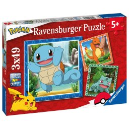 Ravensburger - puzzle personaje pokemon 3x49 piese