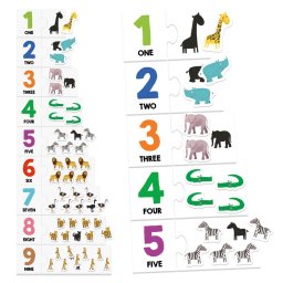 Headu - montessori cartonase tactile cu numere si animale