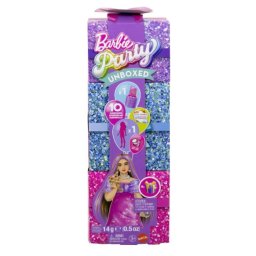 Papusa Barbie - Party Unboxed Reveal, cu rochie mov JYF67