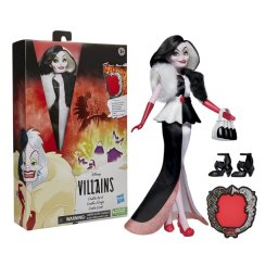 Papusa Hasbro, Disney Villains Cruella De Vil cu haine detasabile si accesorii incluse, 28 cm