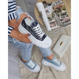 Resti Navy blue women's platform sneakers Deksif
