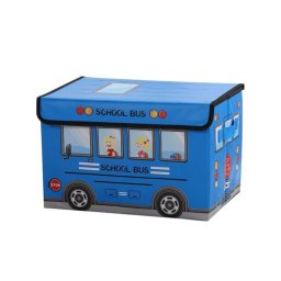 Cutie pentru Depozitare Autobuzul Scolar, Pliabila cu Capac, albastru