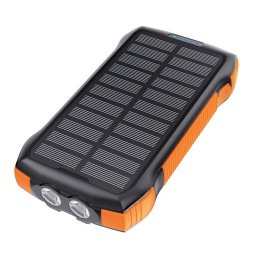 Baterie externa B567 Solar power bank u încărcare inductivă 3x USB 20000mAh 20W / QC 18W / Qi 10W portocaliu/negru