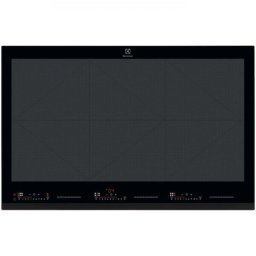Plita EIV87671, Inductie, 5 zone de gatit, Booster, Conectivitate hota, Timer electronic, Blocare de siguranta pentru copii, 78 cm, Negru