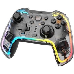 BLACKBIRD Controler wireless Bluetooth pentru Nintendo Switch / Android / iOS / PC – Alb transparent RGB