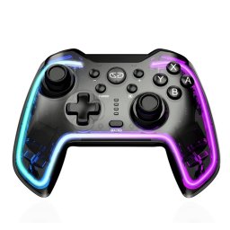 BLACKBIRD Controler wireless Bluetooth pentru Nintendo Switch / Android / iOS / PC – Negru transparent RGB
