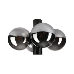 Plafonieră SFERIO, 4xE14/5W/230V, negru/sticlă fumurie