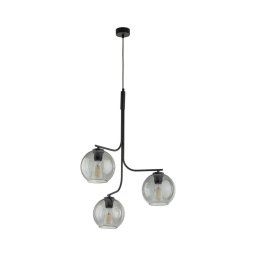 Lustră LED pe cablu CESAR 3xE27/15W/230V negru/gri fumuriu