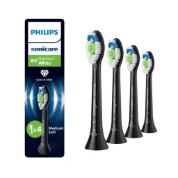 Capete Periere Philips Sonicare HX6064/88 | Optimal White, 4 buc, BrushSync, Negru