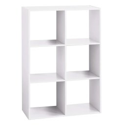 Biblioteca 5Five Mix n'Modul cu 6 compartimente, PAL, 68x32x101 cm, alb