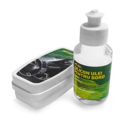Ulei siliconic pentru bord auto RoGroup 100 ml, cu burete aplicator