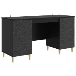 Birou Negru Lemn prelucrat 142,5 x 50 x 75 cm GartenMobel Dekor