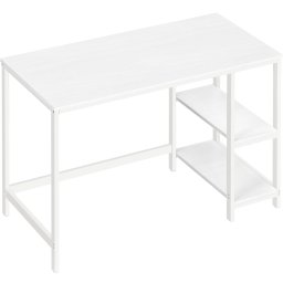 Birou calculator VASAGLE cu raft lateral reglabil, alb, 120x60x76 cm