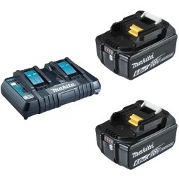 Kit Makita Power Source 199484-8 2 Acumulatori BL1860B 18V 6Ah si Incarcator DC18RD Negru