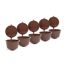 Capsula Reincarcabila pentru Aparatul de Cafea cu Capsule Family Pound 57369 Plastic 5 Bucati / Set Maro