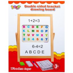 Tablita educationala magnetica cu litere, cifre si joc tangram, 23x32 cm