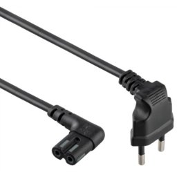 CABLU alimentare GEMBIRD casetofon, 1m, intrare Euro plug in unghi 90 grade, iesire C7 in unghi 90 grade, 10A, bulk, black, PC-184L (timbru verde 0.08 lei)
