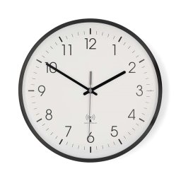 NEDIS controlate de radio ceas de perete 30 cm diametru plastic liniștit CLWA6226BK