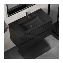 Dulap de baie cu lavoar KENWOOD, 91 cm, negru