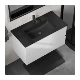 Corp de baie cu lavoar KENWOOD, 91 cm, alb/negru