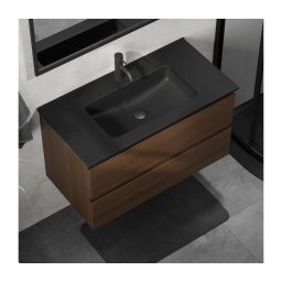 Corp de baie cu lavoar KENWOOD, 91 cm, nuc/negru
