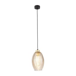 Lampă suspendată LED pe cablu SEBO 1xE27/15W/230V negru/bej fumuriu