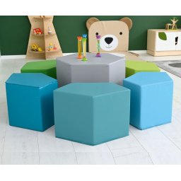 Set mobilier burete masa si scaune, hexagon trufi soft 6h